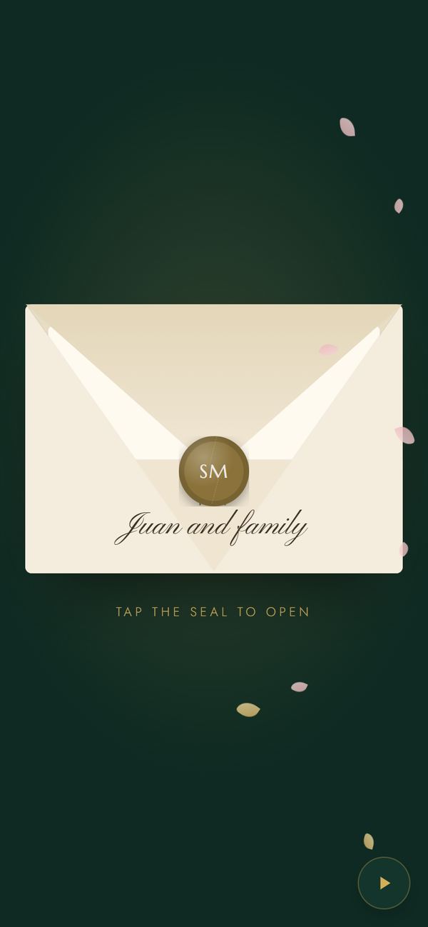 A Luxe invitation: a sealed envelope addressed to the guest